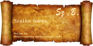Szalka Benke névjegykártya