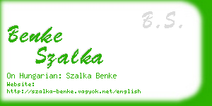 benke szalka business card